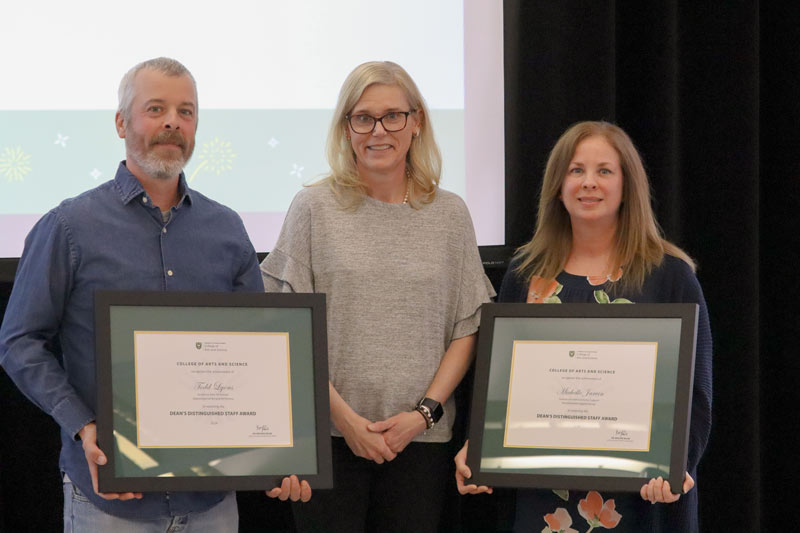 Dean Brooke Milne with Dean's Distinguished Staff Award recipients.